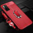 Funda Silicona Goma de Cuero Carcasa con Magnetico Anillo de dedo Soporte S03 para Huawei Honor 30 Pro+ Plus Rojo