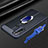 Funda Silicona Goma de Cuero Carcasa con Magnetico Anillo de dedo Soporte S03 para Xiaomi Redmi Note 8T Azul