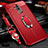 Funda Silicona Goma de Cuero Carcasa con Magnetico Anillo de dedo Soporte T01 para Huawei Mate 20 Lite Rojo