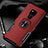 Funda Silicona Goma de Cuero Carcasa con Magnetico Anillo de dedo Soporte T01 para Huawei Mate 20 Rojo