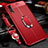 Funda Silicona Goma de Cuero Carcasa con Magnetico Anillo de dedo Soporte T01 para Huawei P20 Pro Rojo