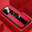 Funda Silicona Goma de Cuero Carcasa con Magnetico Anillo de dedo Soporte T01 para Huawei P30 Pro Rojo