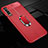 Funda Silicona Goma de Cuero Carcasa con Magnetico Anillo de dedo Soporte T01 para Huawei P30 Rojo