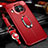 Funda Silicona Goma de Cuero Carcasa con Magnetico Anillo de dedo Soporte T01 para Xiaomi Mi 10T Lite 5G Rojo