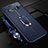Funda Silicona Goma de Cuero Carcasa con Magnetico Anillo de dedo Soporte T02 para Samsung Galaxy S10 Plus Azul
