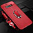 Funda Silicona Goma de Cuero Carcasa con Magnetico Anillo de dedo Soporte T02 para Samsung Galaxy S10 Plus Rojo
