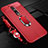 Funda Silicona Goma de Cuero Carcasa con Magnetico Anillo de dedo Soporte T02 para Xiaomi Mi 9T Rojo