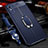 Funda Silicona Goma de Cuero Carcasa con Magnetico Anillo de dedo Soporte T02 para Xiaomi Redmi 9AT Azul