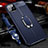 Funda Silicona Goma de Cuero Carcasa con Magnetico Anillo de dedo Soporte T03 para Apple iPhone 11 Pro Max Azul