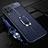 Funda Silicona Goma de Cuero Carcasa con Magnetico Anillo de dedo Soporte T03 para Huawei Nova 6 SE Azul