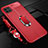 Funda Silicona Goma de Cuero Carcasa con Magnetico Anillo de dedo Soporte T03 para Huawei Nova 6 SE Rojo