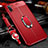 Funda Silicona Goma de Cuero Carcasa con Magnetico Anillo de dedo Soporte T03 para Samsung Galaxy Note 10 5G Rojo