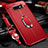 Funda Silicona Goma de Cuero Carcasa con Magnetico Anillo de dedo Soporte T03 para Samsung Galaxy S10e Rojo