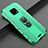 Funda Silicona Goma de Cuero Carcasa con Magnetico Anillo de dedo Soporte T04 para Huawei Mate 20 Pro Verde