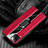 Funda Silicona Goma de Cuero Carcasa con Magnetico Anillo de dedo Soporte T04 para Huawei Nova 7i Rojo