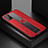 Funda Silicona Goma de Cuero Carcasa con Magnetico FL1 para Samsung Galaxy A51 4G Rojo