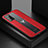 Funda Silicona Goma de Cuero Carcasa con Magnetico FL1 para Samsung Galaxy Note 20 5G Rojo