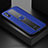 Funda Silicona Goma de Cuero Carcasa con Magnetico FL1 para Xiaomi Redmi 9AT Azul