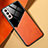 Funda Silicona Goma de Cuero Carcasa con Magnetico M01 para Samsung Galaxy S22 5G Naranja
