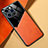 Funda Silicona Goma de Cuero Carcasa con Magnetico para Apple iPhone 13 Pro Max Naranja