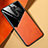 Funda Silicona Goma de Cuero Carcasa con Magnetico para Xiaomi Redmi 9 Naranja