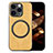 Funda Silicona Goma de Cuero Carcasa con Magnetico S02D para Apple iPhone 13 Pro Amarillo