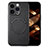 Funda Silicona Goma de Cuero Carcasa con Magnetico S02D para Apple iPhone 13 Pro Negro