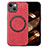 Funda Silicona Goma de Cuero Carcasa con Magnetico S02D para Apple iPhone 13 Rojo