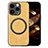 Funda Silicona Goma de Cuero Carcasa con Magnetico S02D para Apple iPhone 14 Pro Amarillo