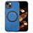 Funda Silicona Goma de Cuero Carcasa con Magnetico S02D para Apple iPhone 15 Azul