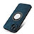Funda Silicona Goma de Cuero Carcasa con Magnetico S07D para Apple iPhone 13 Azul