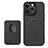 Funda Silicona Goma de Cuero Carcasa con Magnetico S08D para Apple iPhone 13 Pro Negro