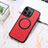 Funda Silicona Goma de Cuero Carcasa con Magnetico S11D para Apple iPhone 13 Pro Max Rojo