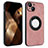 Funda Silicona Goma de Cuero Carcasa con Magnetico S14D para Apple iPhone 13 Oro Rosa