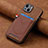 Funda Silicona Goma de Cuero Carcasa SD1 para Apple iPhone 13 Marron