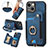 Funda Silicona Goma de Cuero Carcasa SD12 para Apple iPhone 13 Azul