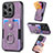 Funda Silicona Goma de Cuero Carcasa SD12 para Apple iPhone 13 Pro Purpura Claro