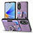 Funda Silicona Goma de Cuero Carcasa SD2 para Oppo A17 Purpura Claro