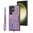 Funda Silicona Goma de Cuero Carcasa SD2 para Samsung Galaxy S22 Ultra 5G Purpura Claro