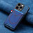 Funda Silicona Goma de Cuero Carcasa SD3 para Apple iPhone 13 Pro Max Azul