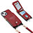 Funda Silicona Goma de Cuero Carcasa SD5 para Apple iPhone 13 Rojo