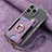 Funda Silicona Goma de Cuero Carcasa SD5 para Apple iPhone 14 Pro Morado