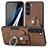 Funda Silicona Goma de Cuero Carcasa SD5 para Samsung Galaxy S22 5G Marron