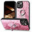 Funda Silicona Goma de Cuero Carcasa SD6 para Apple iPhone 14 Plus Rosa Roja