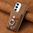 Funda Silicona Goma de Cuero Carcasa SD6 para Samsung Galaxy S23 Plus 5G Marron