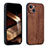 Funda Silicona Goma de Cuero Carcasa YZ1 para Apple iPhone 14 Pro Max Marron