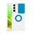 Funda Silicona Ultrafina Carcasa Transparente con Anillo de dedo Soporte S01 para Samsung Galaxy S22 5G Azul