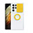 Funda Silicona Ultrafina Carcasa Transparente con Anillo de dedo Soporte S02 para Samsung Galaxy S21 Ultra 5G Amarillo