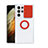 Funda Silicona Ultrafina Carcasa Transparente con Anillo de dedo Soporte S02 para Samsung Galaxy S21 Ultra 5G Rojo