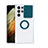 Funda Silicona Ultrafina Carcasa Transparente con Anillo de dedo Soporte S02 para Samsung Galaxy S21 Ultra 5G Verde Noche